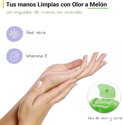 61+GqbcU6gL._AC_SX425_ Gel Hidroalcohólico Melón The Fruit Company - Imagen 2